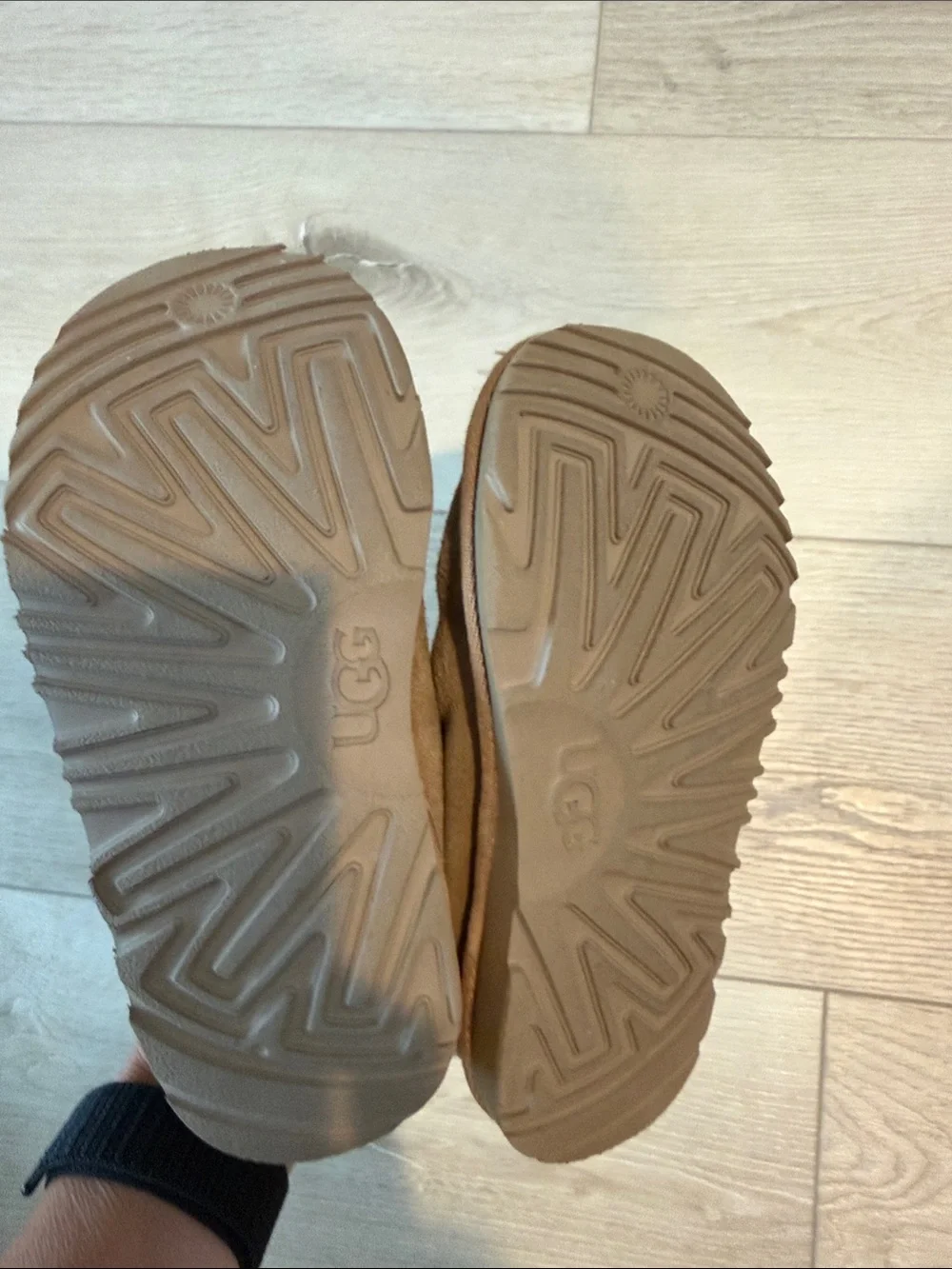UGG Kids Chestnut Brown Suede Slip-On Slippers with Braided Trim